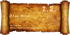 Kles Rita névjegykártya